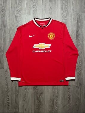 Manchester United Nike DRI-FIT long sleeve soccer football jersey 2014–2015 XL